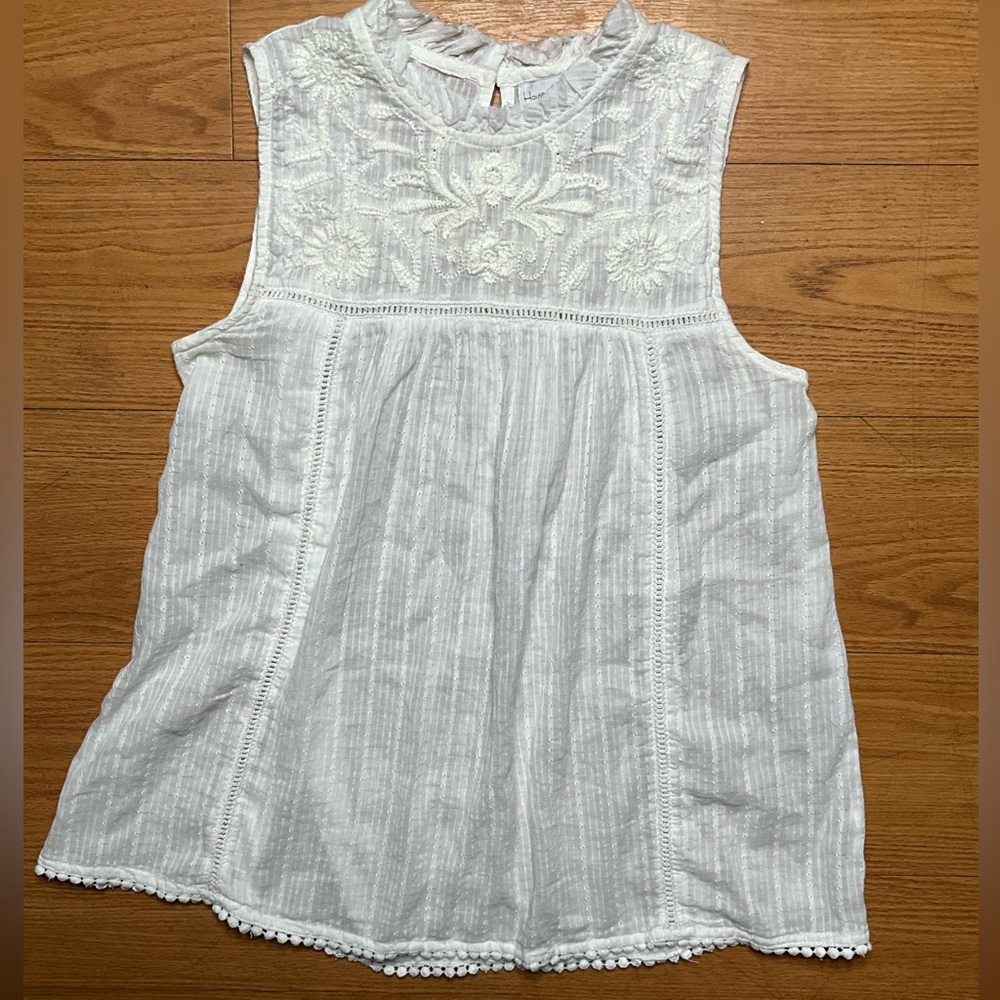 House of Harlow top blouse white boho XS
